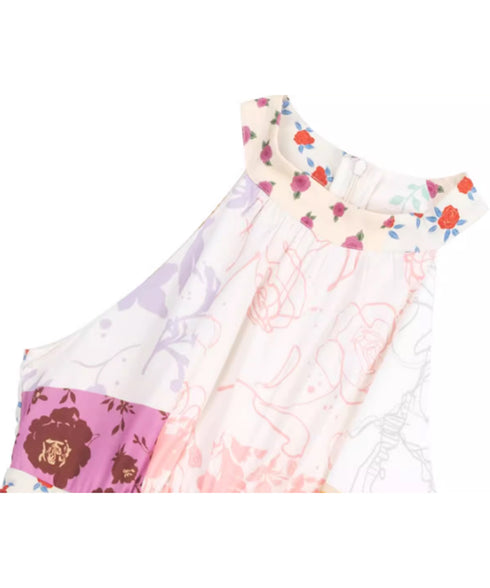 Patchwork Halter Maxi Dress