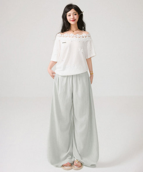 Lace Blossom Shoulder Tee