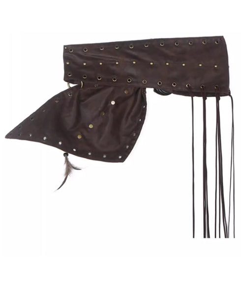 Feather Tassel Rivet Wide Belt