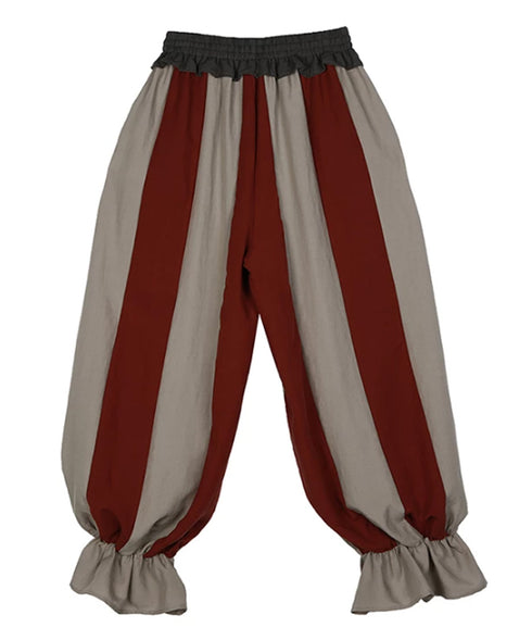 Stripe Gather Balloon Pants