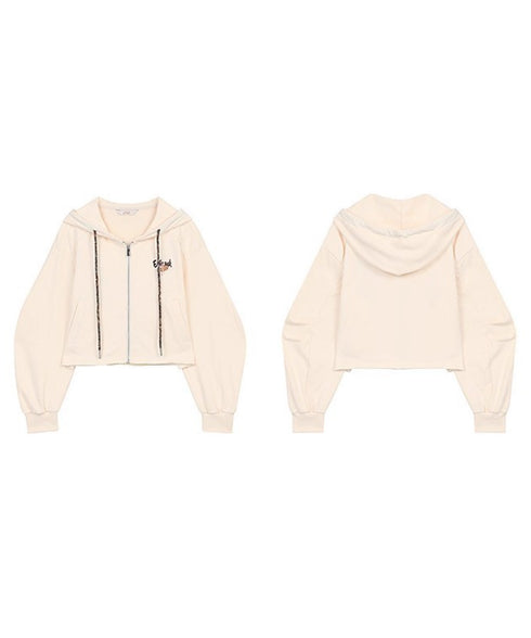 Mocha Crop Hoodie