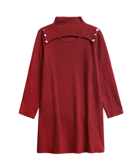 Half Turtleneck Knit Dress