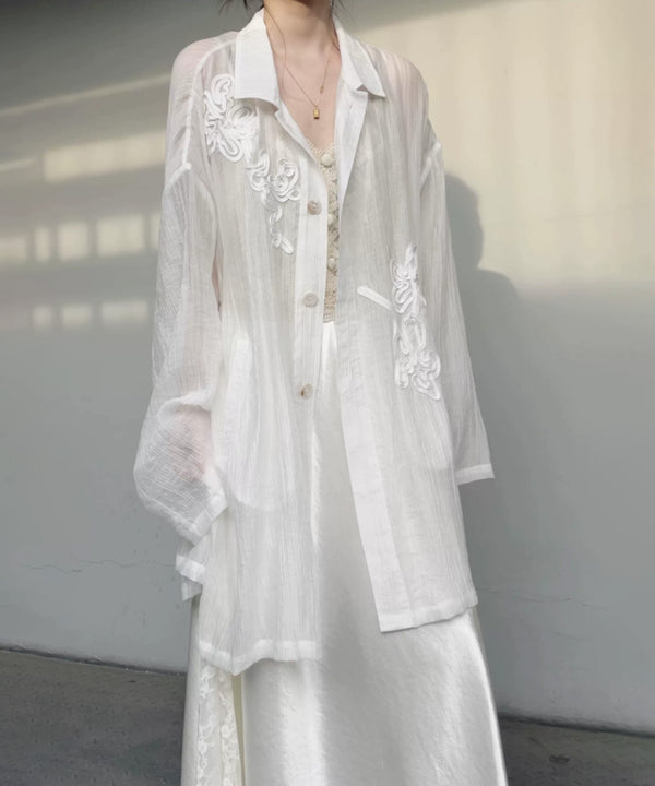 Cord Motif Long Blouse