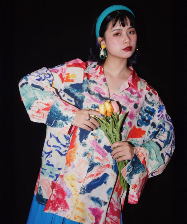 Brush Stroke Oversized Shirt