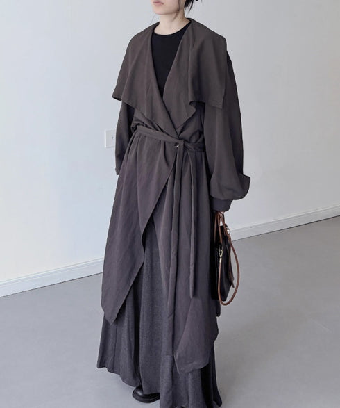 Drape Wrapped Long Coat