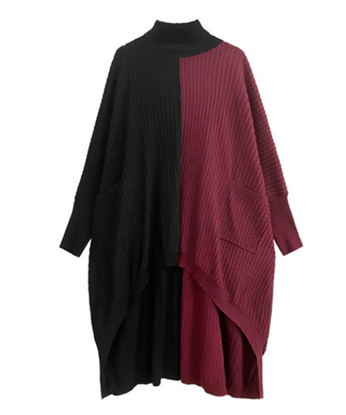 Two-tone Turtleneck Dress