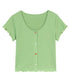 Mellow Rib Button Top