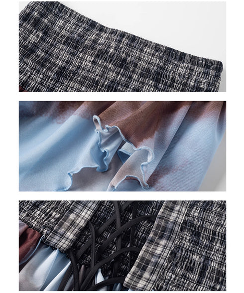 Smocked Draped Hem Halter Top