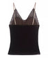 Sheer Lace Trim Velvet Camisole