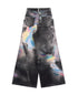Iridescent Print Denim Wide Pants