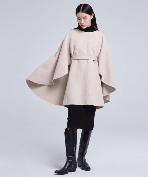 Drape Cape Belted Coat