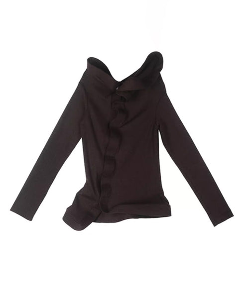 Sculptural Drape Collar Top