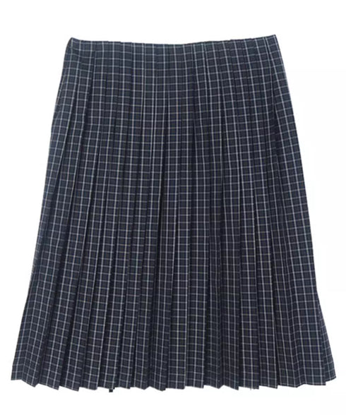 Double Zipper Plaid Pleated Skirt