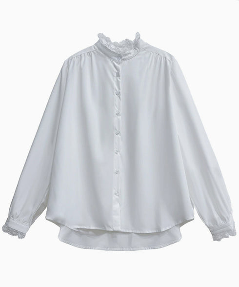 Lace Stand-up Collar Blouse
