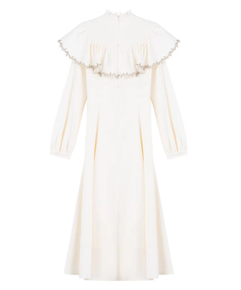 Lace Trim Cape Corset Long Dress