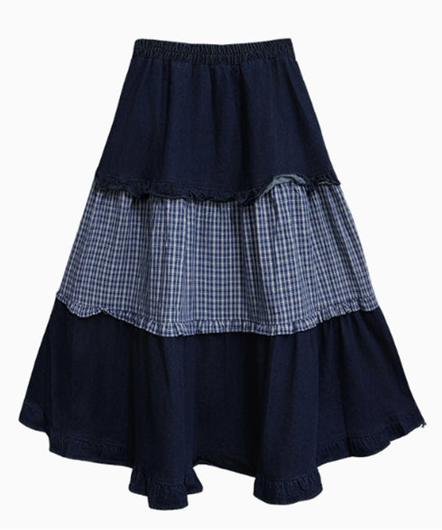 Check Layer Tier Skirt