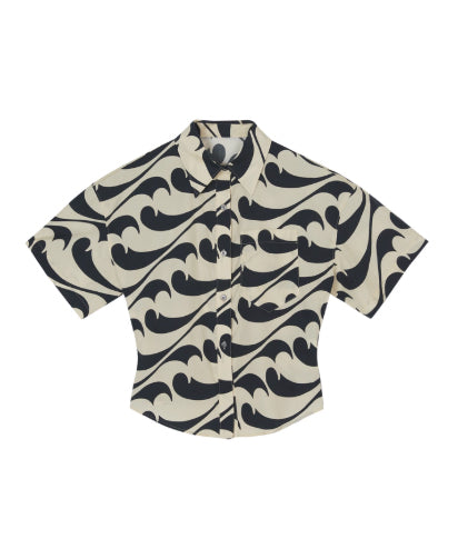 Wave Pattern Short Sleeve Shirt