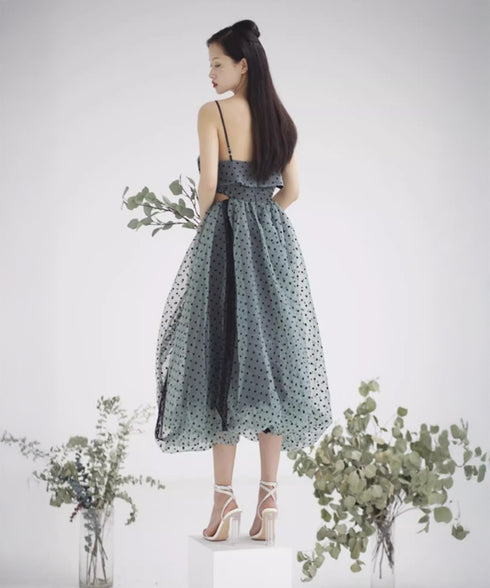 Hollow Waist Polka Dot Tutu Dress