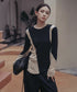 Neutral Color Blocking Top
