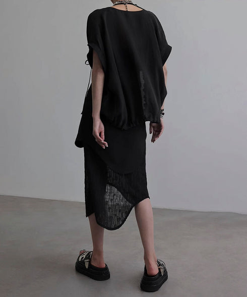 Wave Line Patchwork Skirt