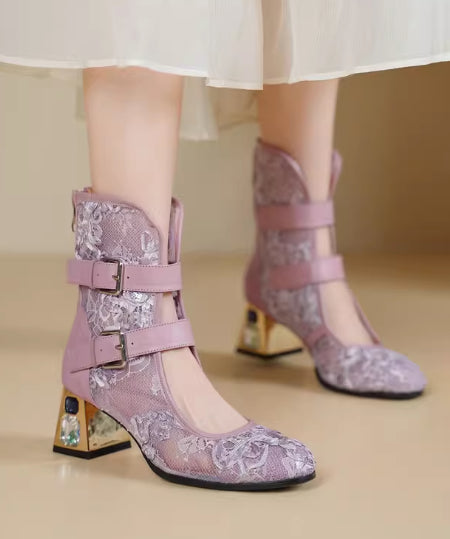 Lace Buckle Boots