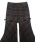 Plaid Flare Ribbon Pants