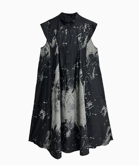 French Sleeve Print Dress