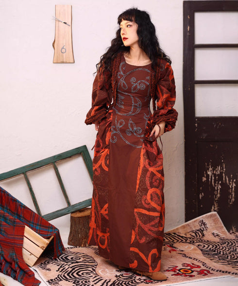 Printed Frill Line Short Jacket