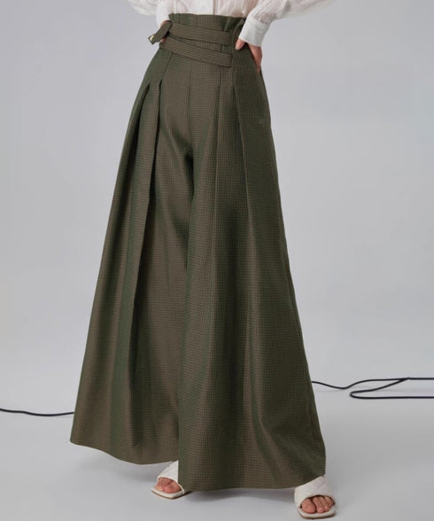 High Waist Pleated Wide Pants