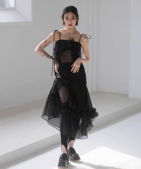 Sheer Layered Strap Dress