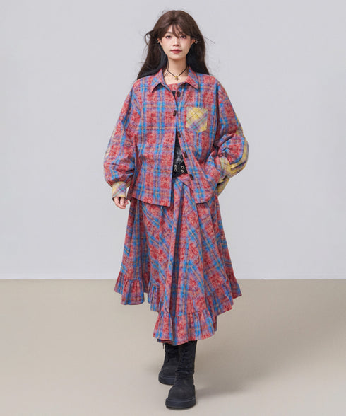 Vintage Check Contrast Shirt