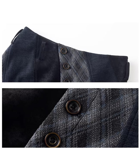 Diagonal Panel Layered Long Skirt