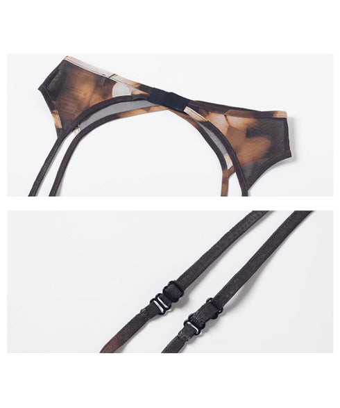 Mesh Suspender Flared Pants