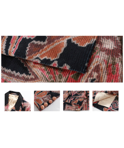 Floral Pattern Corduroy Jacket