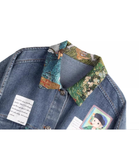 Jacquard Ribbon Denim Jacket