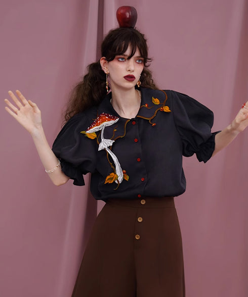 Mushroom Berry Blouse