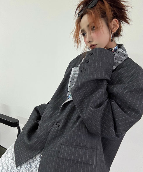 Lace Splicing Collar Jacket