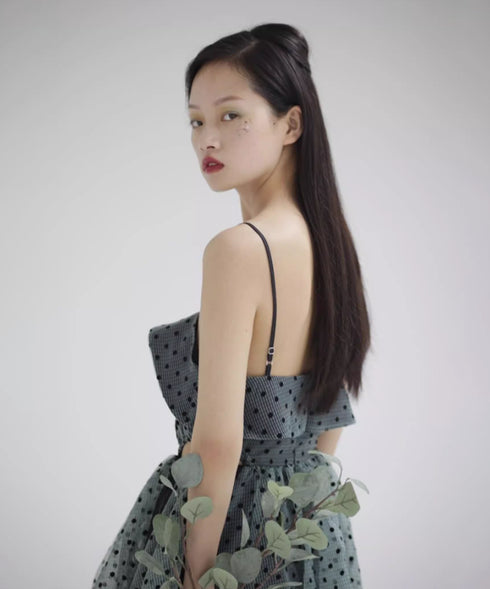 Hollow Waist Polka Dot Tutu Dress