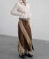 Diagonal Panel Layered Long Skirt