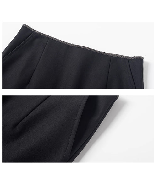 Braided Belt Straight Skirt