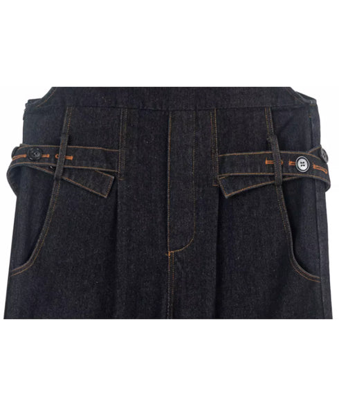 Wide-leg Denim Overalls