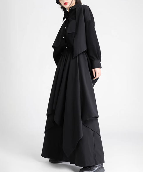 Draped Wide Leg Pants