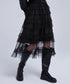 Tiered Mesh Midi Skirt