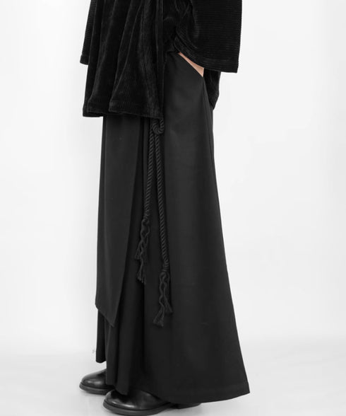 Layered Irregular Wide Pants