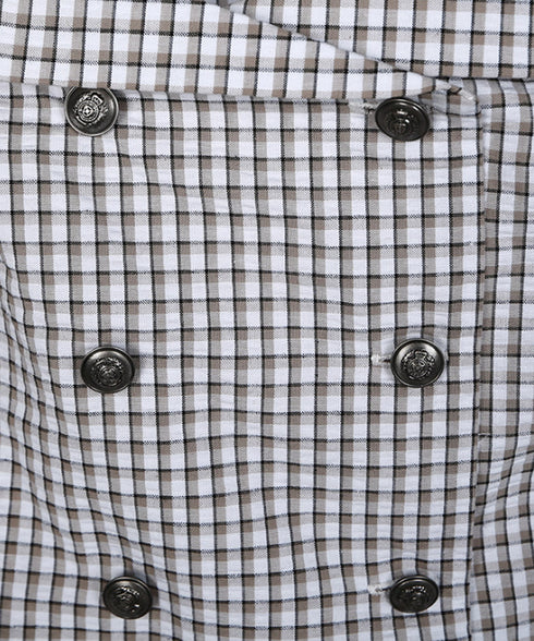 Grid Line Panel Blouse