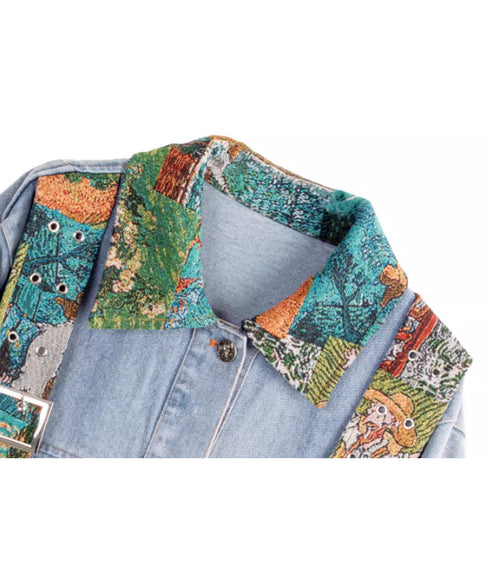 Jacquard Stitch Denim Jacket