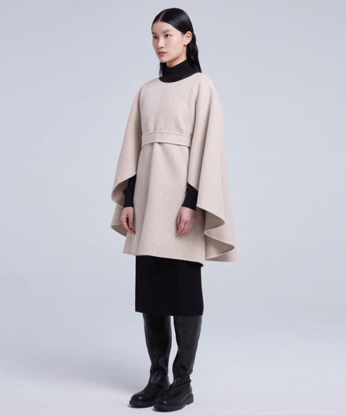Drape Cape Belted Coat