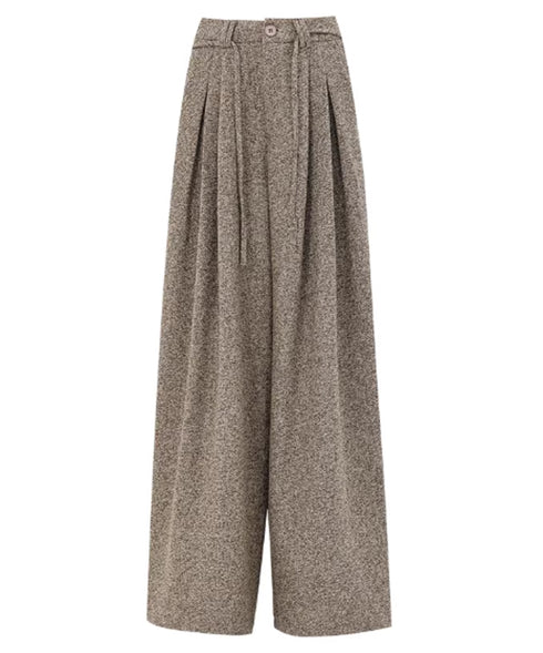 Tweed Tuck Wide Slacks