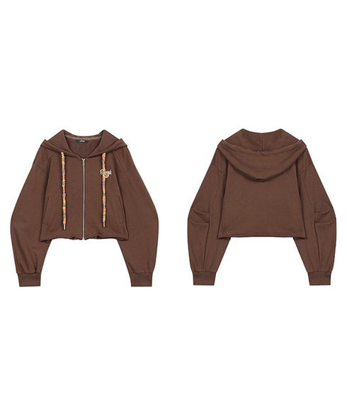 Mocha Crop Hoodie