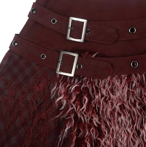 Fur Belt Handkerchief Skirt